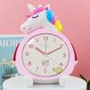 Children's Cartoon Alarm Clock, Creative Digital Rainbow Unicorn Clock, Student Gift, Dual Music and Snooze Night Light