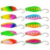 10Pcs Trout Fishing Spoon Lure Set Single Hook Trout Lures Sequin Baits Fishing Jig Spoon Lures Hard Metal Baits