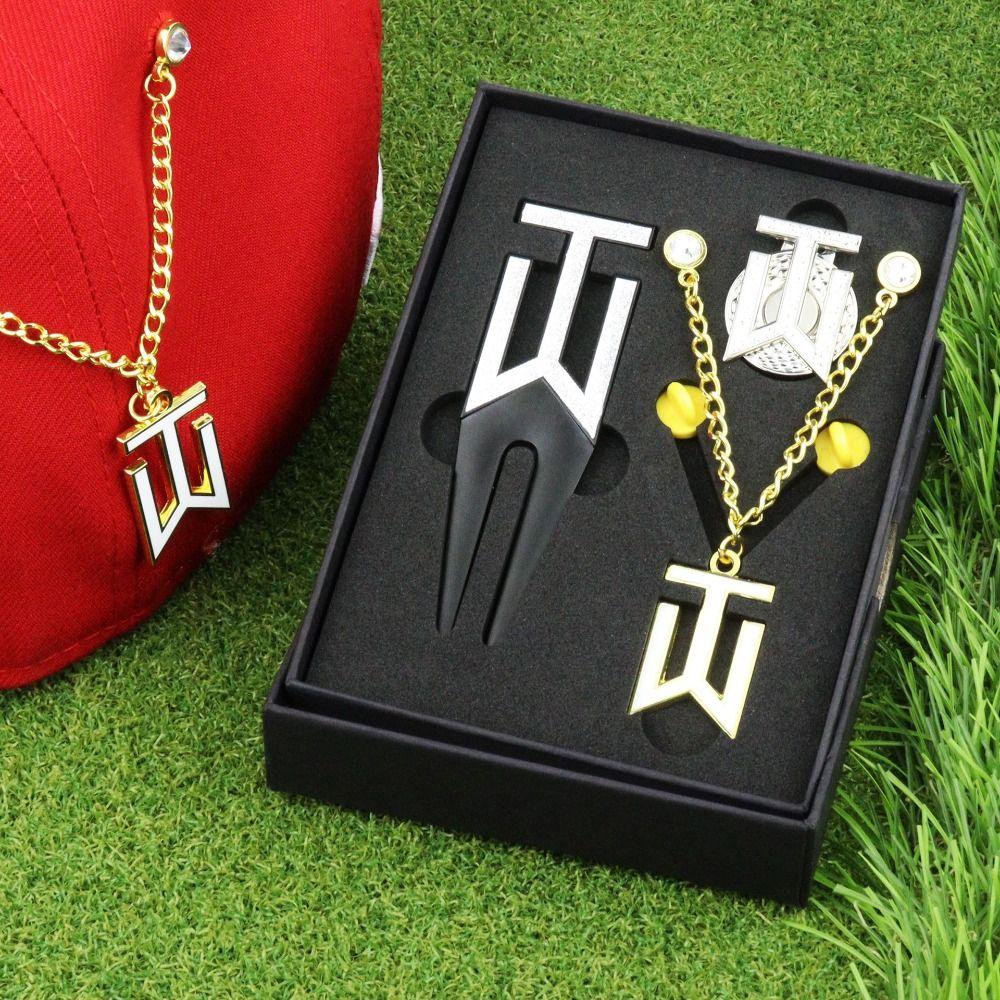

1 Box Golf Ball Marker Golf Marker Gift Set Golf Green Fork Golf Divot Fork Golf Ball Position 1 set