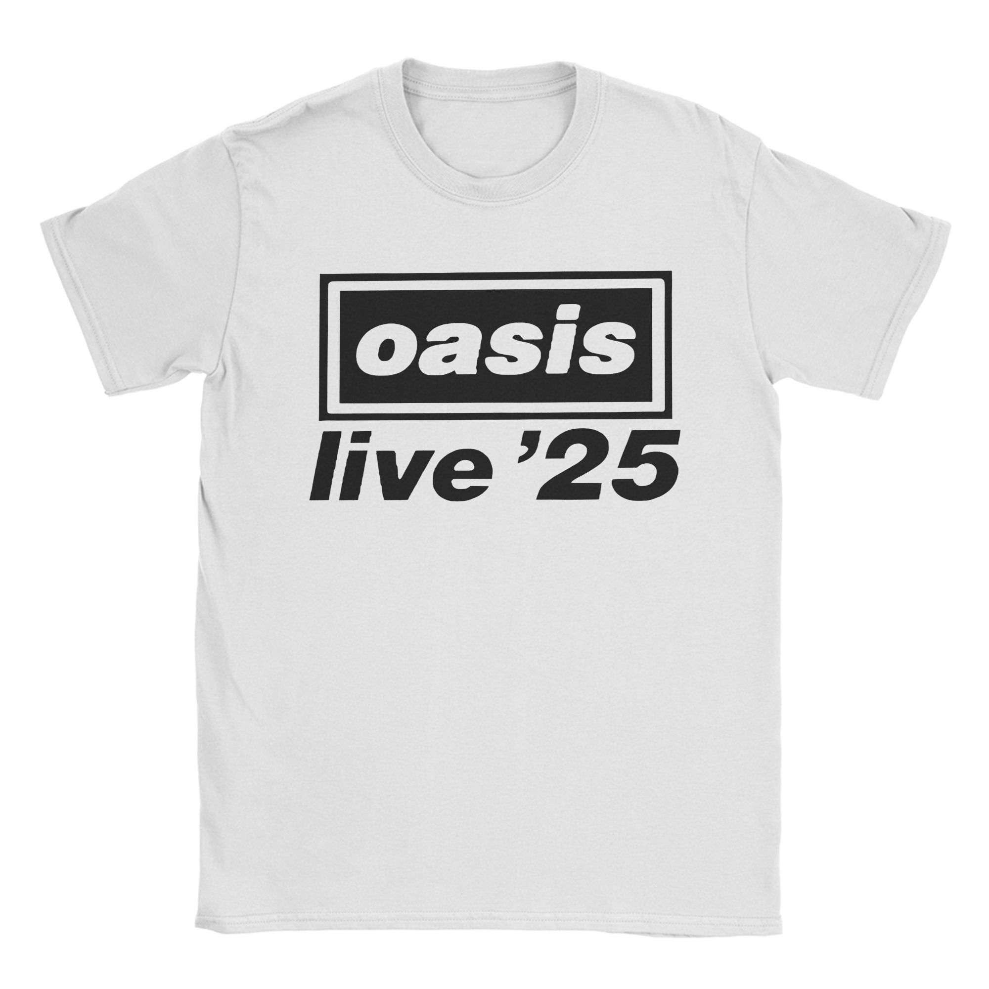 

Oasi Live 25 Rock Band Tee Shirt for Men Women New Arrival T Shirts Vintage 90s Hip Hop 100% Cotton Clothing 4XL