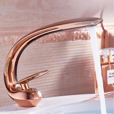 Rose Gold Umyvadlová baterie Moderní Koupelnová Umyvadlová Baterie Mosazná Umyvadlová Baterie Jednopáková Jednootvorová Kohoutek Pro Koupelnu