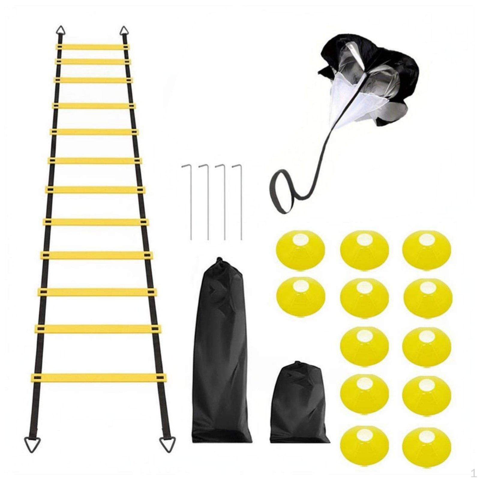Agility Ladder Set Portable Soccer Footwork Training Adjustable Rungs Speed Equipment
