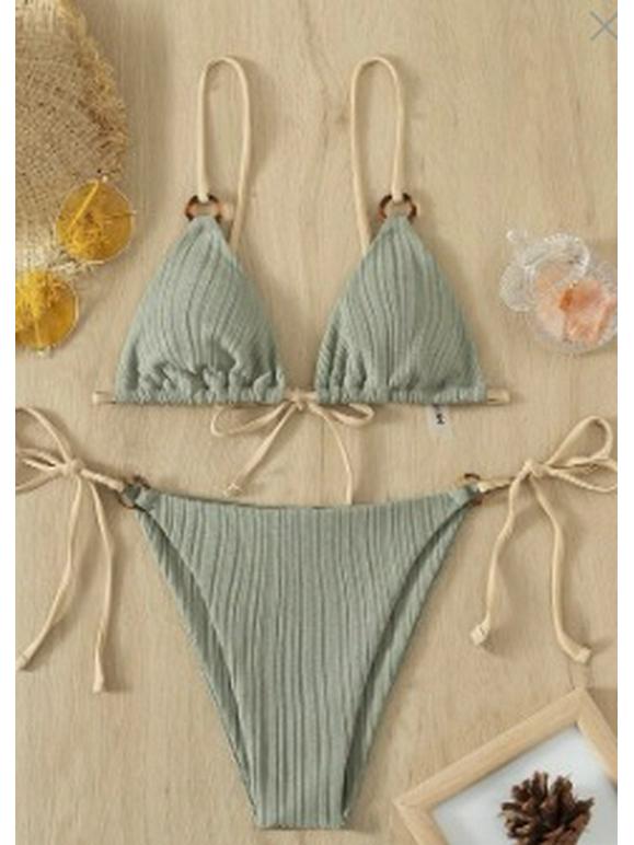 European & American Women's Sexy Lace-Up Bikini - Hot-Selling Two-Piece Swimwear for Beach Vacation