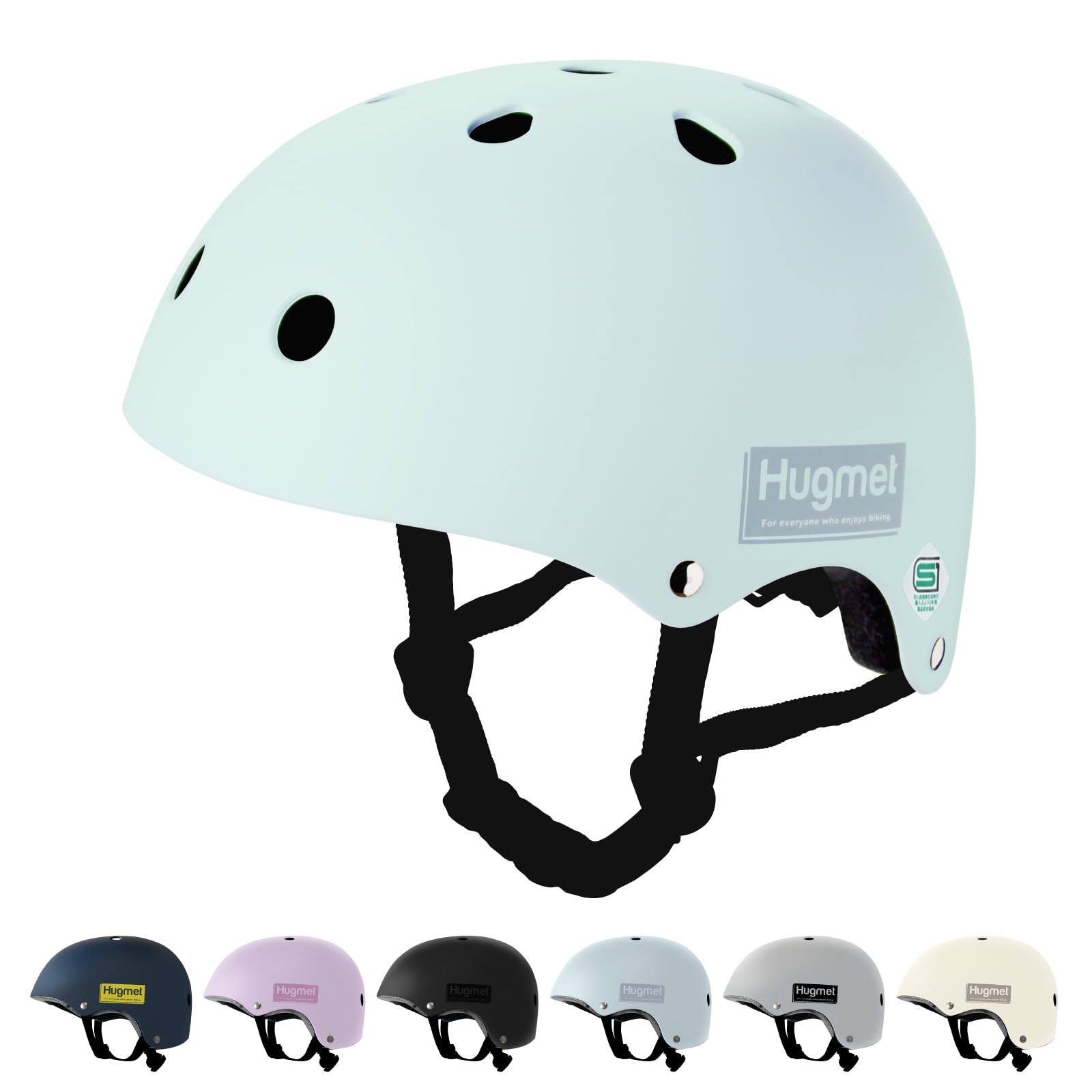 

Hugmet Bicycle Helmet [SG Standard Certified] Unisex Kids Helmet for Elementary and Middle School Students, Adjustable, Lightweight, Mandatory, and S