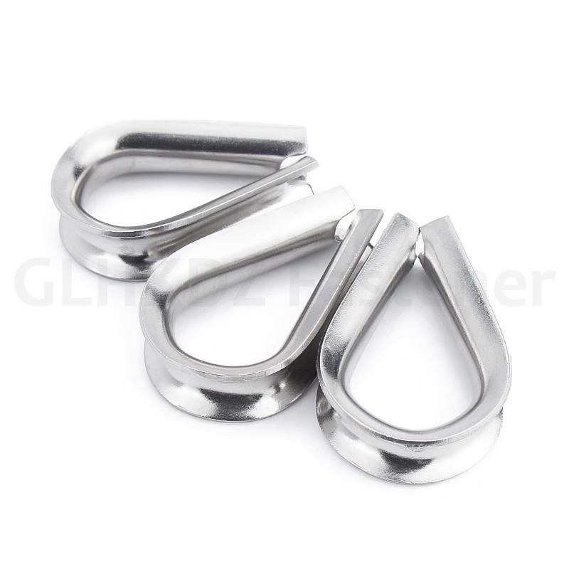 M2-M28 316 Stainless Steel Cable Wire Rope Protective Sleeve Wire Rope Clamp Thimbles Rigging Chicken Heart Ring Fixing