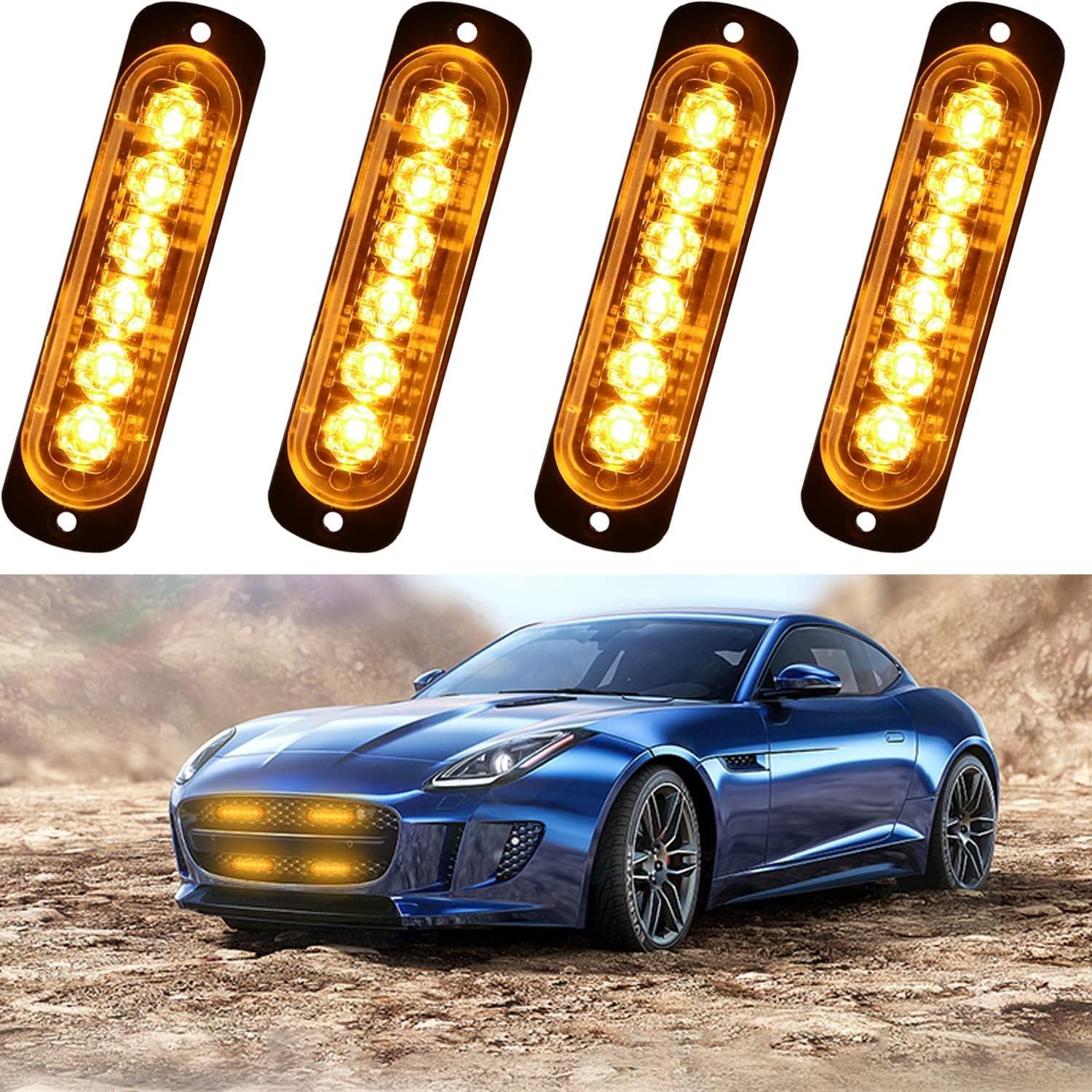 6 светодиодов Автомобильный Грузовик Аварийный Маяк Предупреждение Опасность Мигающий Стробоскоп Оранжевый/Оранжевый 4-