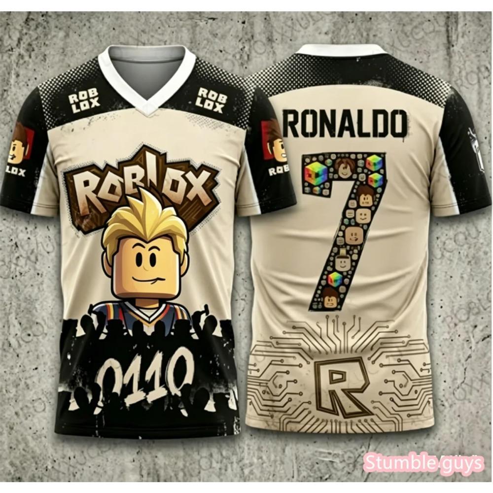 Cute Roblox Game Tee Tops For Boys Summer Casual Kids Girls Short Sleeve T-Shirt Anime Fashion Print Breathable Kids Wear