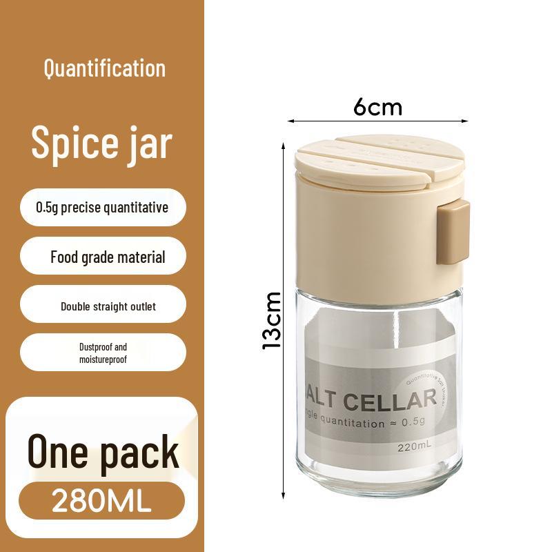 Moisture-Proof Glass Spice Jars Set - Sealed Kitchen Containers for Salt & Seasonings