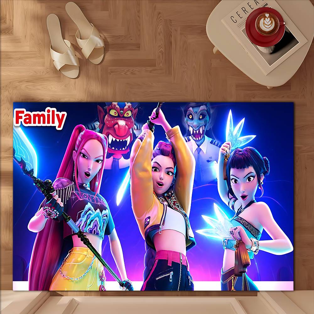 

Kpop Демон Аниме H-Охотники Коврик для пола Коврик для ванной Комната для детей Спальня Декорация Балкон Противоскользящий Дверной коврик Гостиная Приветственный коврик 40x60 cm