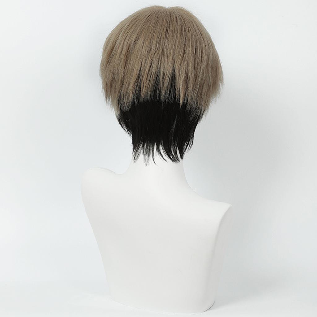 Cosplay Wig Chainsaw Man Anime Wig Kishibe Short Male Anime Cosplay Wig Black Game Role-Playing Synthetic Wig with Wigcap