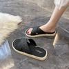 Fashion Bedroom Sandals Flat Shoes for Women Junior Green Bathroom Woman Slippers Wholesale 2024 Luxury Slides Comfortable and Elegan 39