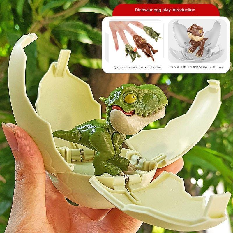 

Детская игрушка Деформация Яйцо динозавра Может падать и трансформироваться Кусает палец Тираннозавр Слепая коробка Модель искусственного животного Мальчик Green egg + bite finger Dinosaur dinosaur random