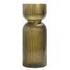 Ribbed Glass Tabletop Vase Decorative Accent Stylish Home Décor Unique Fluted Design Modern Centerpiece Handcrafted Ideal Floral