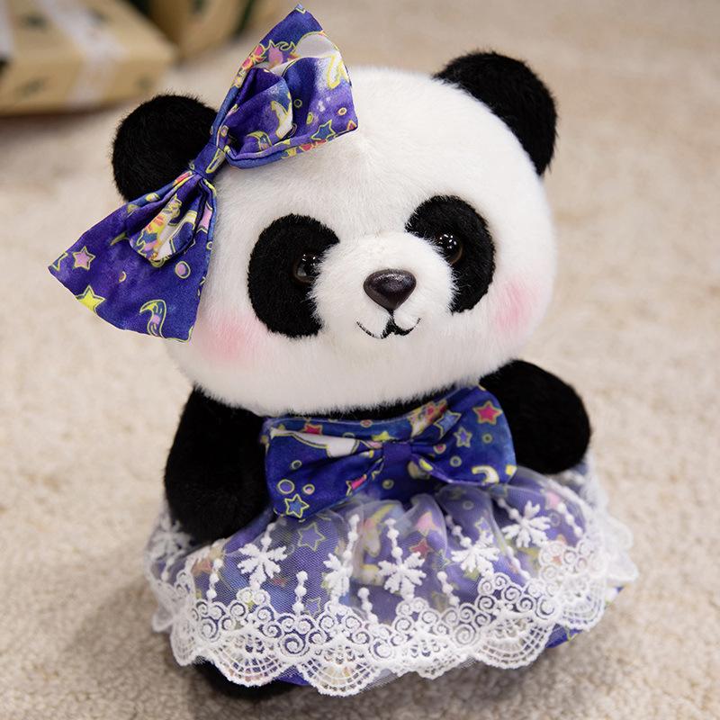 Cute Princess Style Skirt Red Panda Doll Plush Toy Black And White Panda Doll Girl Soothing Rag Doll