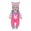 Life Like Doll Jumpsuit with Hat and Shirt Breathable Doll Suspenders Pants for 43cm Doll Easy Dressingup for Toddler