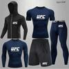 Herren 5-teiliges Cross-Training Kompressionsset - Hohe Elastizität, Schnelltrocknend, Atmungsaktiv für Boxen, Fitness, Laufen & UFC
