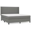 3131602 vidaXL Lit à sommier tapissier avec matelas Gris foncé 160x200cm Tissu