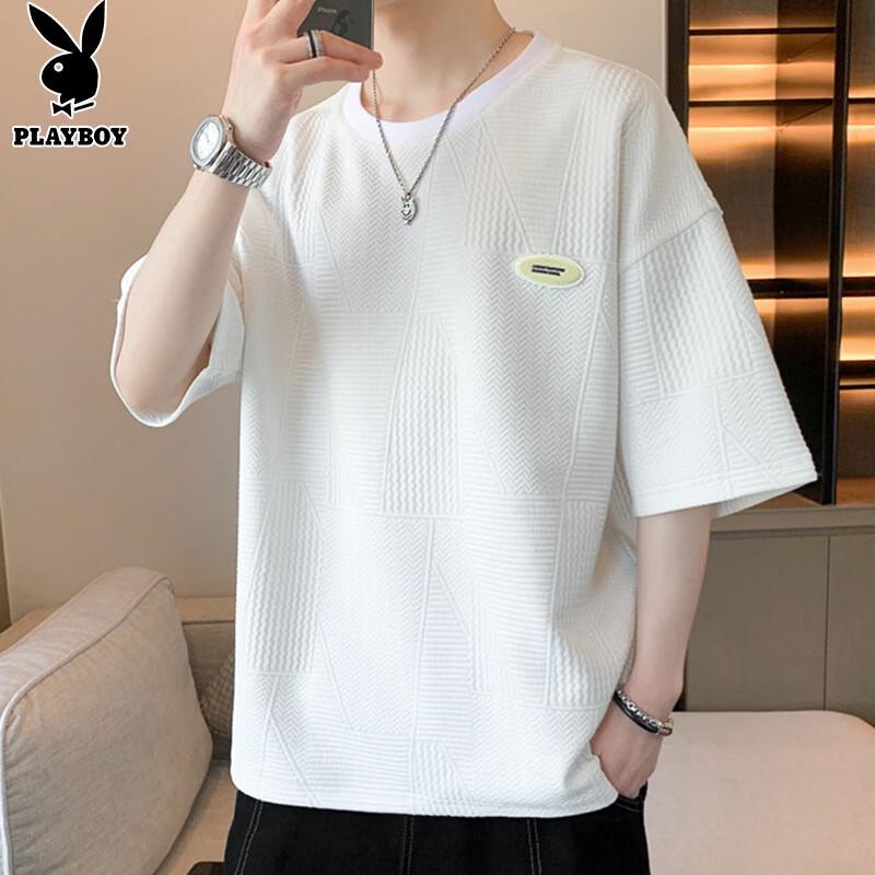 PLAYBOY Men s Summer Ice Silk Waffle T-Shirt XL