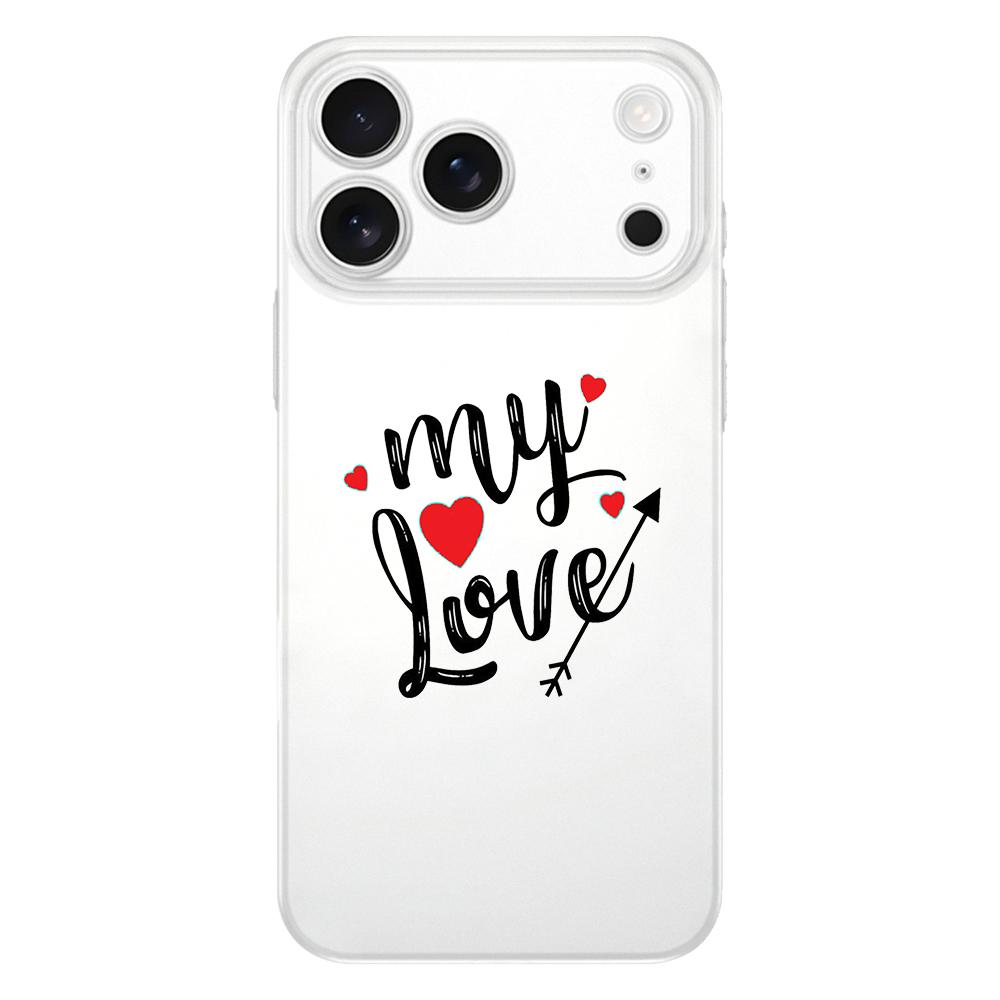 I Love You Pink Heart Soft Clear TPU Phone Case For iPhone 17 Air 16E 16 11 15 14 Pro MAX 12 13 7 8 Plus SE Easter Cover