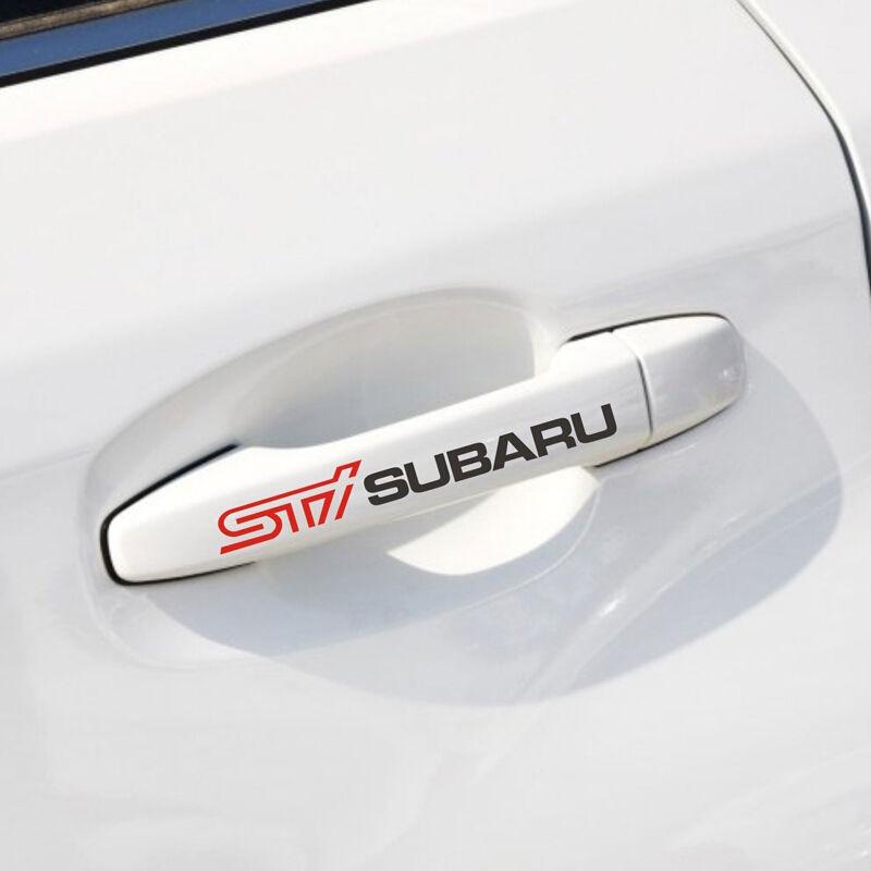 4pcs Reflective Car Door handle Rims Body Stickers Decals For Subaru STI XV Impreza Forester Tribeca BRZ WRX Ascent Levorg Y7