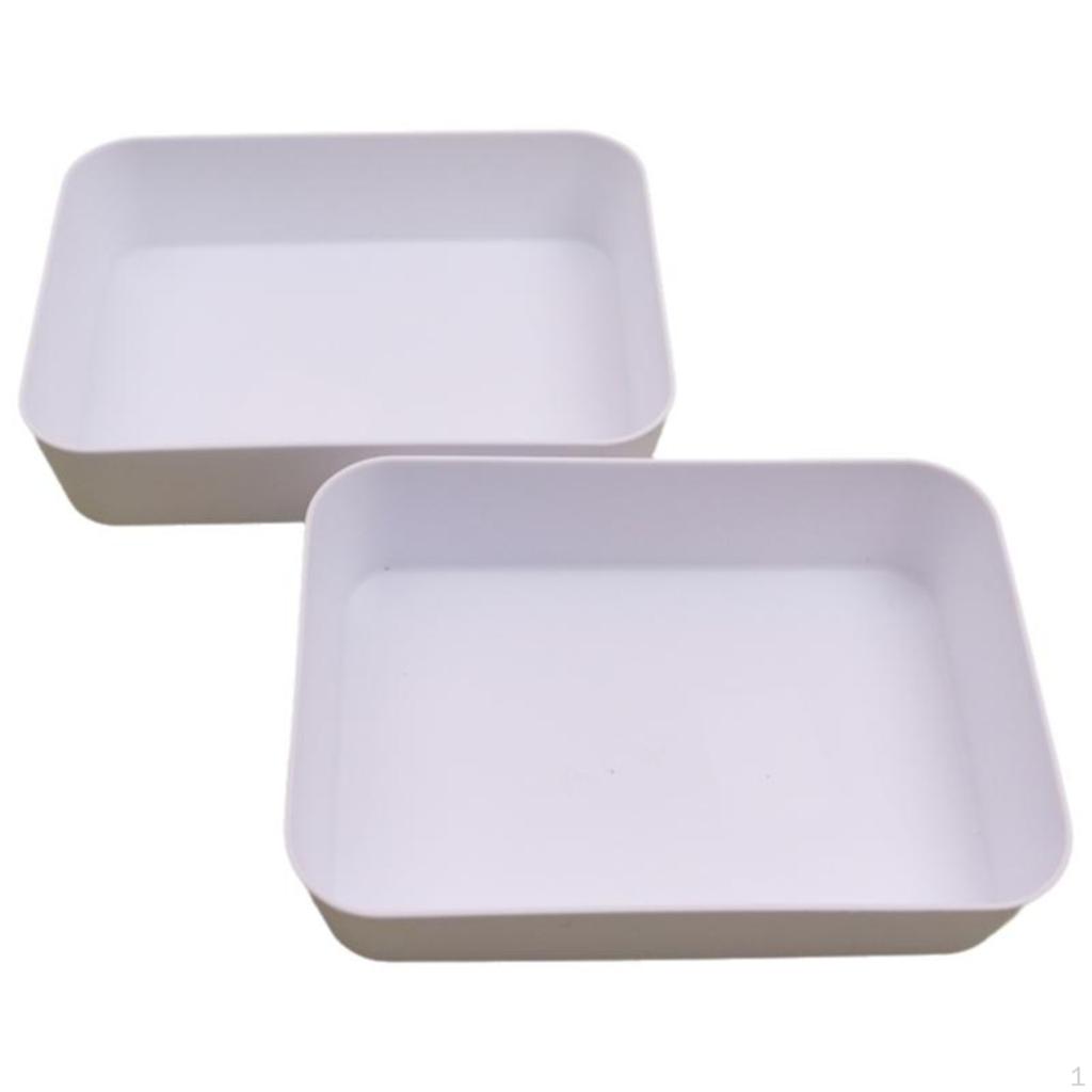 Desktop Organizer with Stackable Frosted Finish for Office, Home, Makeup Storage 291 Long 2pack