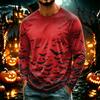 Men's Casual Long Sleeve Halloween Printed T-Shirt, Lightweight Neck Top for Daily Wear
