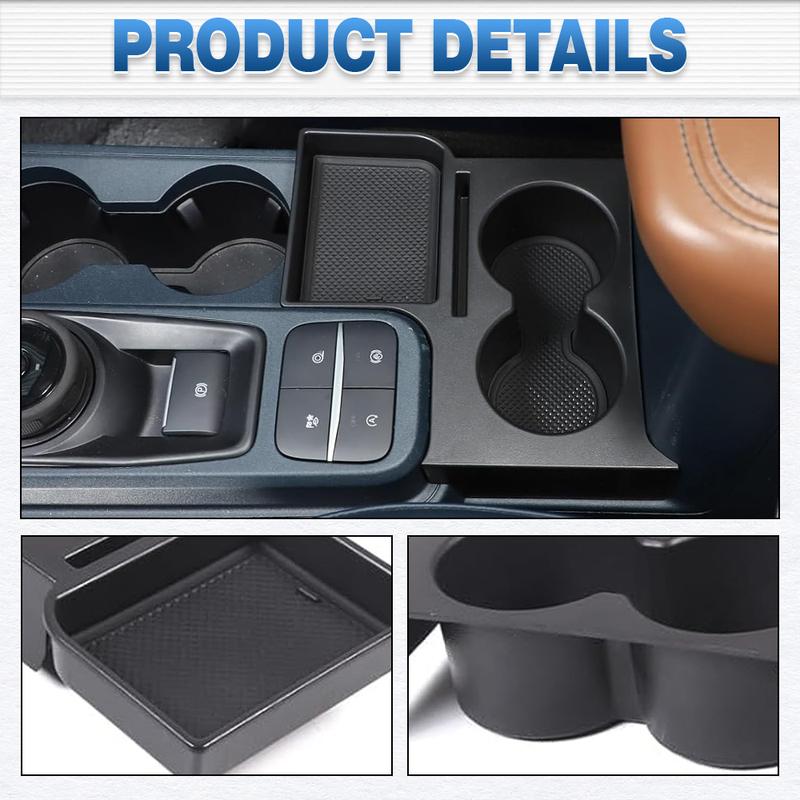 For Ford Maverick 2024 2025 Center Console Cup Holder ert Expander Organizer Tray with Rubber Mat Interior