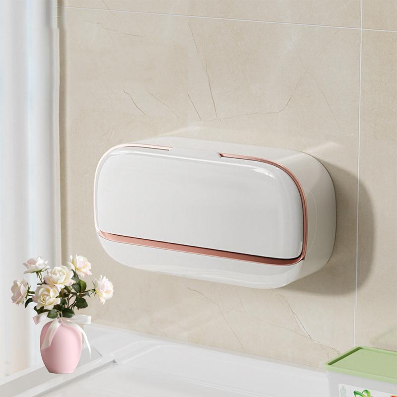 1 Stück Wandmontierte Bohrerfreie ABS Große Wasserdichte Seifenschale mit Abtropfbox Stilvolles Badezimmerzubehör