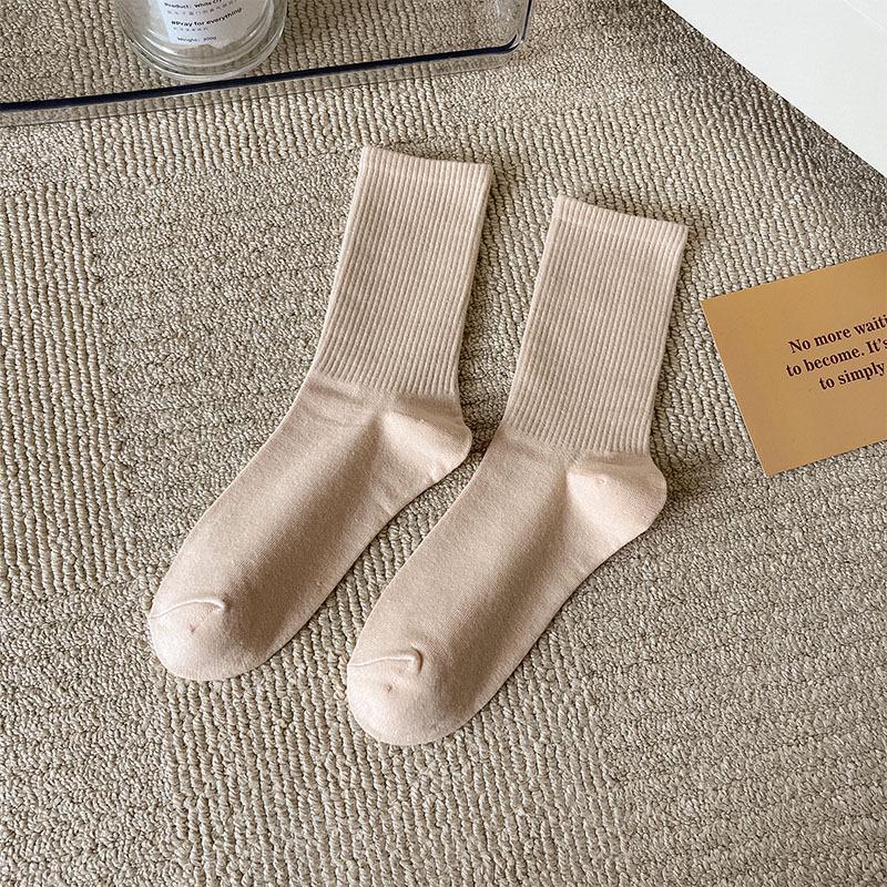 Women's Trendy Candy Color Thin Mid-Calf Socks - Colorful Japanese Style Summer Pile Socks