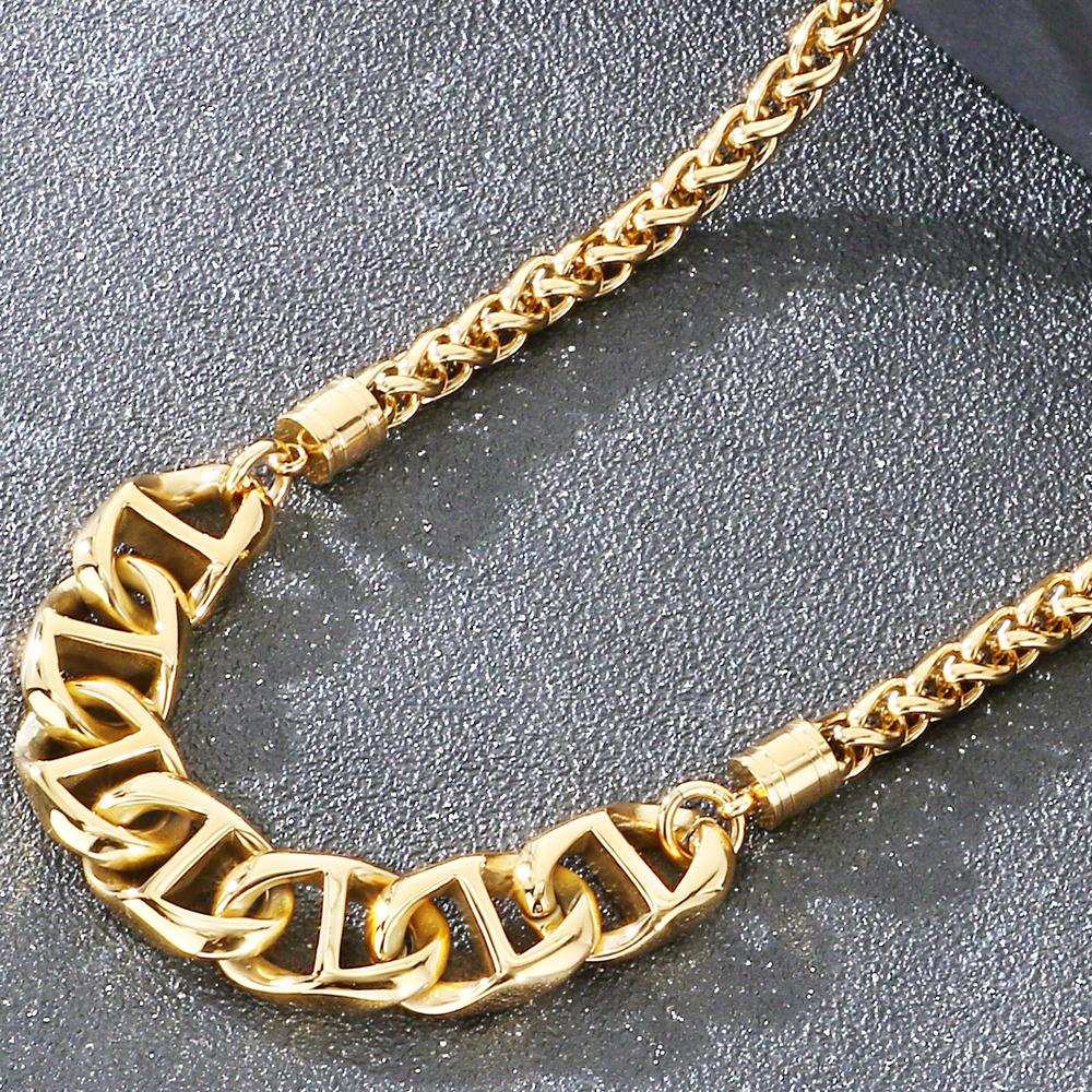 Trendy Statement Clavicle Chain Choker for Men Women Unisex Vacuum Plated Stainless Steel Necklaces Hypoallergenic Jewelry Gift