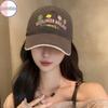 Spring Flower Baseball Cap Sweet Letter Embroidery Fashionable Women's Sun Protection Duckbill Cap