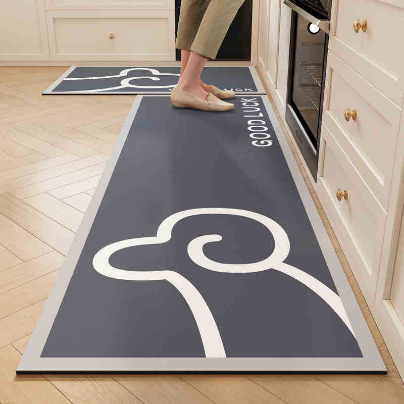 Modern Simple Kitchen Floor Mat, Long Water-Absorbing Quick-Drying, Easy To Take Care Of, Diatom Mud Floor Mat, Household Anti-Skid And