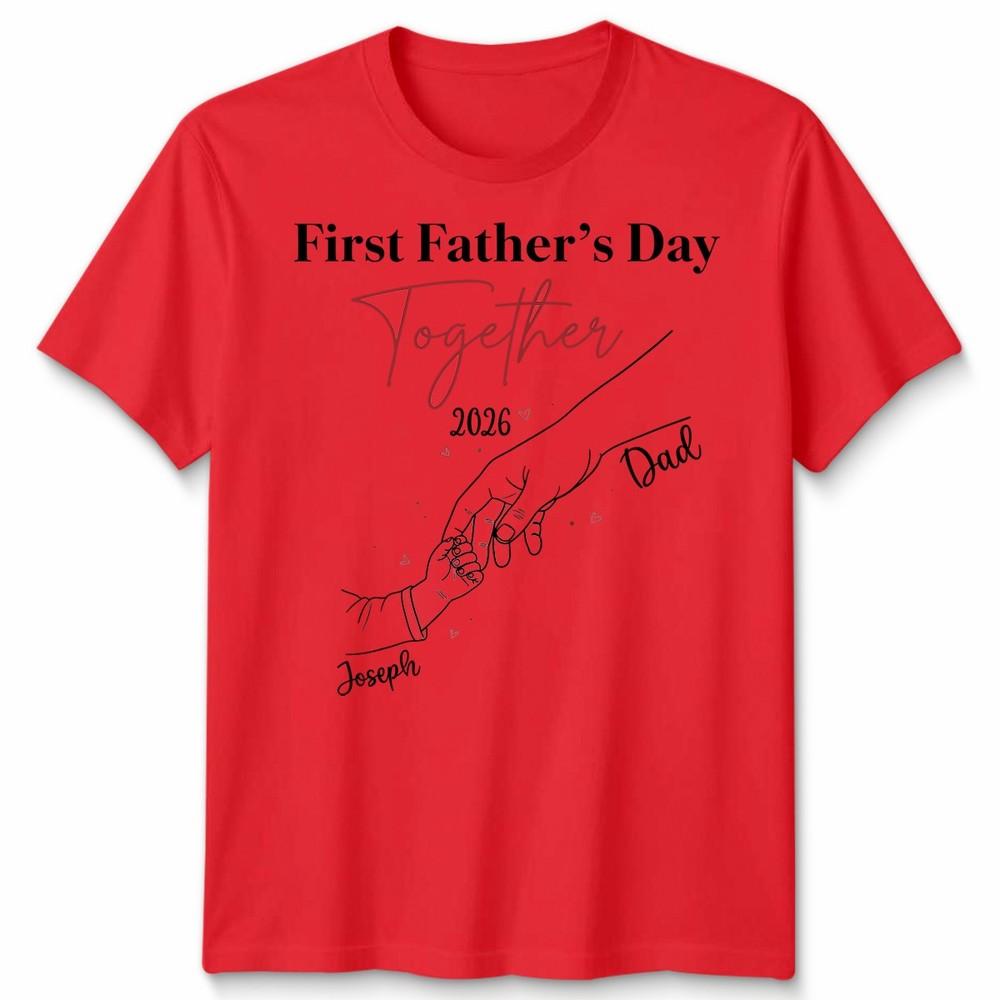 First Fathers Day Matching Unisex Tshirt Daddy Fistbump Apparel