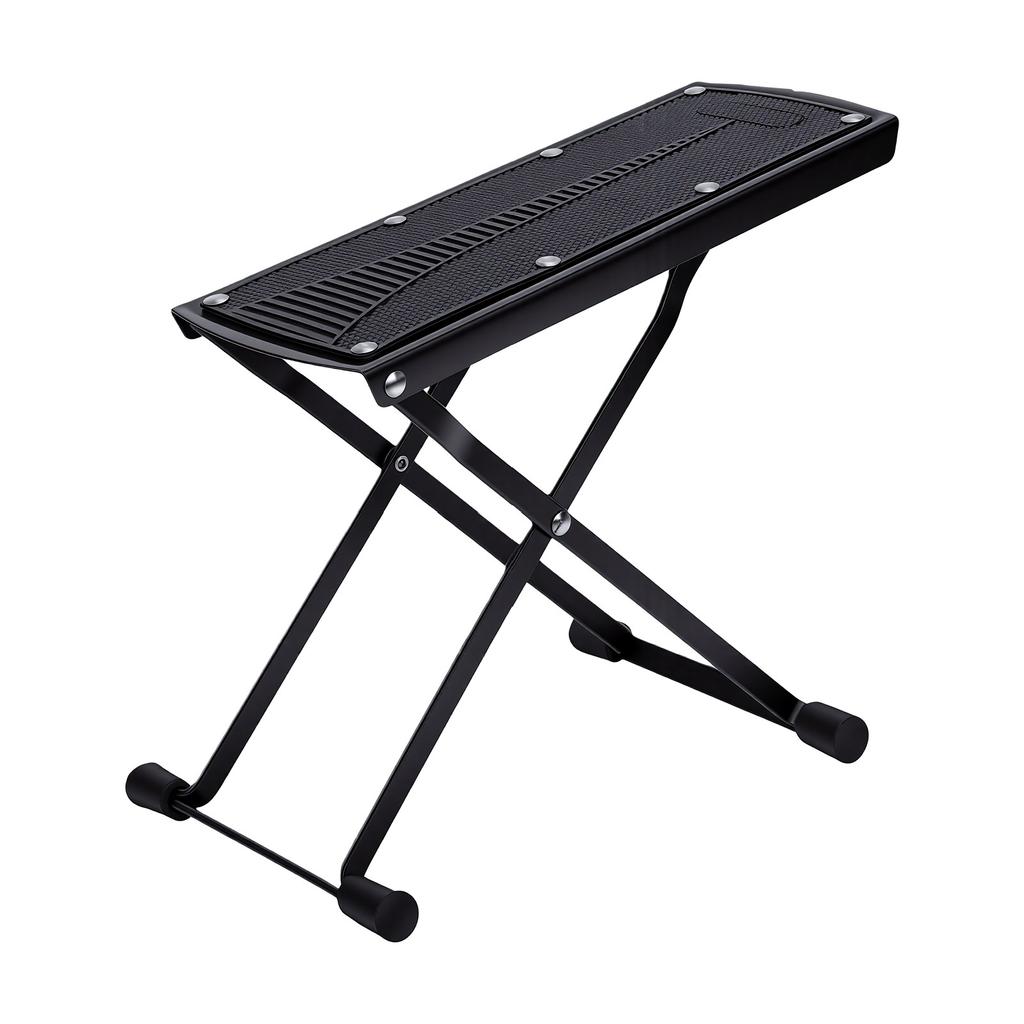 Guitar Foot Rest Folding 6 S Height Alloy Guitar Stool with Rubber Pad Non Slip Portable Compact for Musicians Black