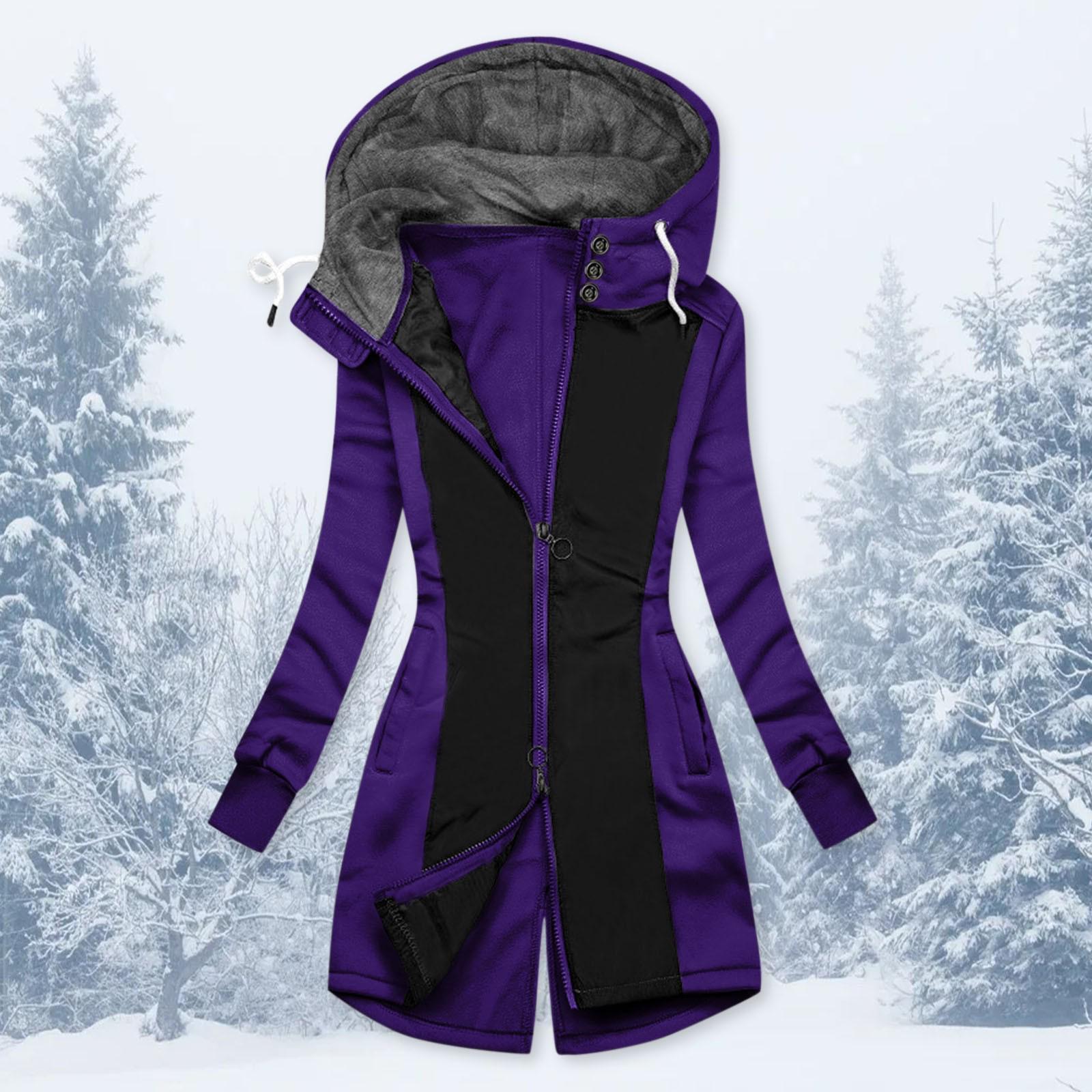 

Европейско-американское женское флисовое худи-пальто на осень/зиму XXL фиолетовый