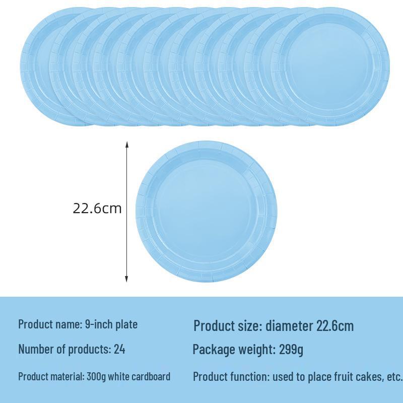 Solid Color Tableware Set: Light Blue Plates, Cups, Napkins & Tablecloth - Disposable Party Supplies