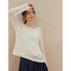 INMAN Women's Hollow Crochet Loose Knit Top