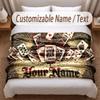 Cards Casino Theme Soft Blanket Personalized Custom Name Text Print Warm Blanket Home Sofa Bedroom Decor