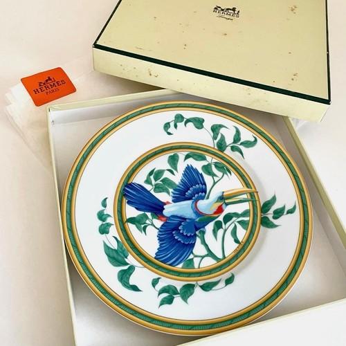 HERMES Paris Toucans Dessert Salad Plate 8.46 / 21.5 cm Box Japan Unused Auth