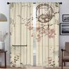 Ancient Chinese Style Window Curtain for Room 2 Panel Elegant Room Curtains Tulle for Bedroom Halloween Decoration Partition