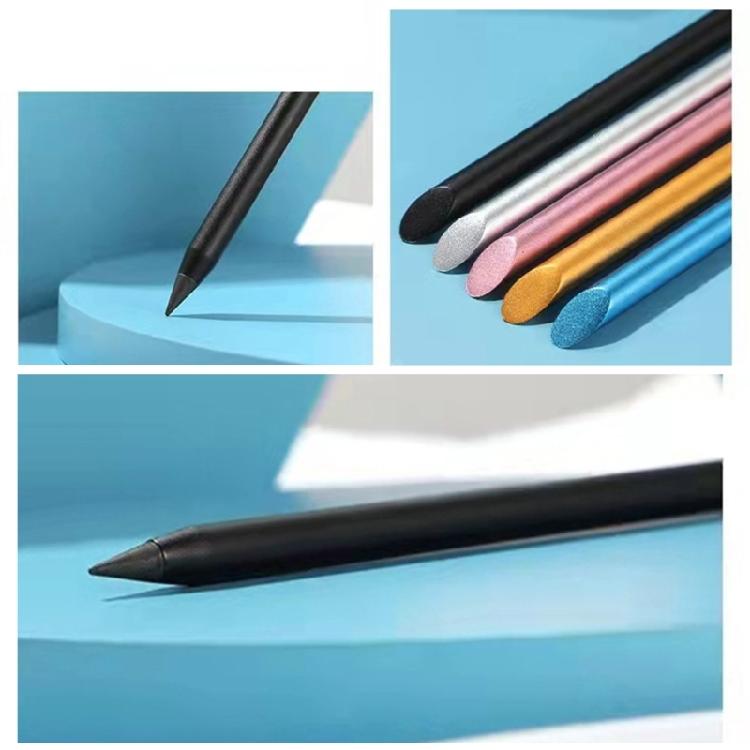 6Pcs Metal Inkless Pen with Touching Screen Pen Tip Smooth Writing Erasable Everlasting Pen for Office School