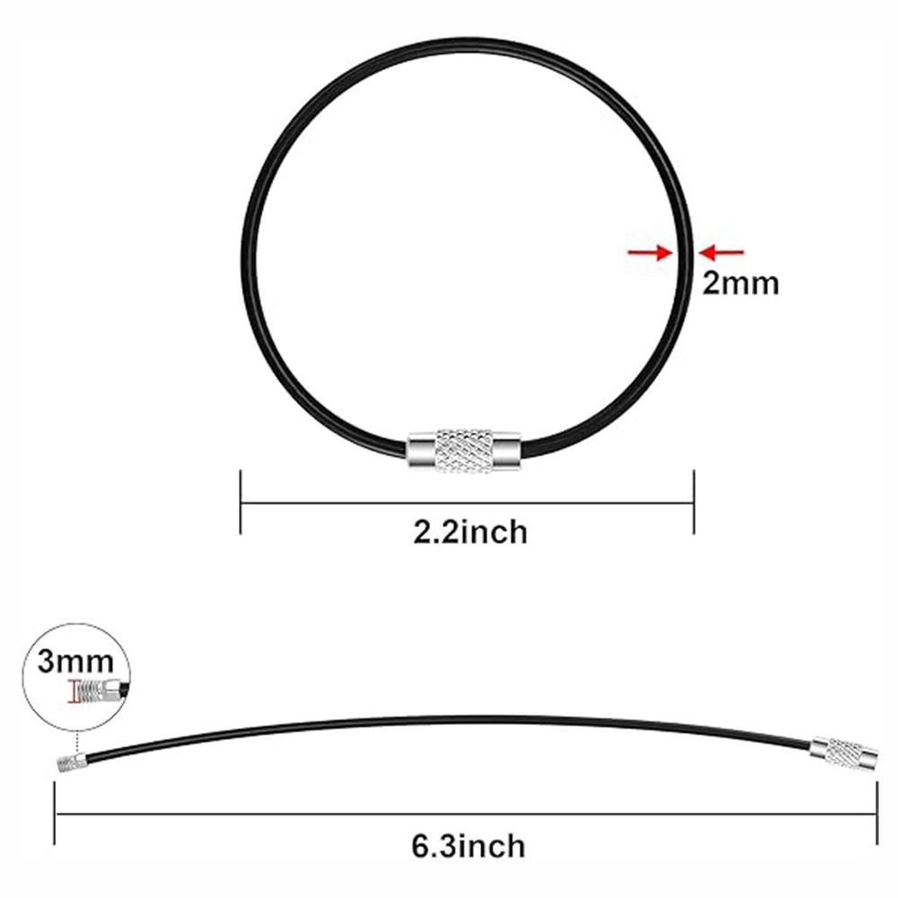 1/25Pcs 2mm Wire Keychain Cable 6.3 Inch Hinge Keepers Large Metal Wire Keychains  Keys and ID Tag