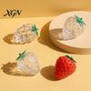 Office Desk Toy Strawberry Grape Stress Relief Toy, Realistic Fruit Squeeze Sensory Shaped Fidget Anxiety Relieving for Kids Adults
