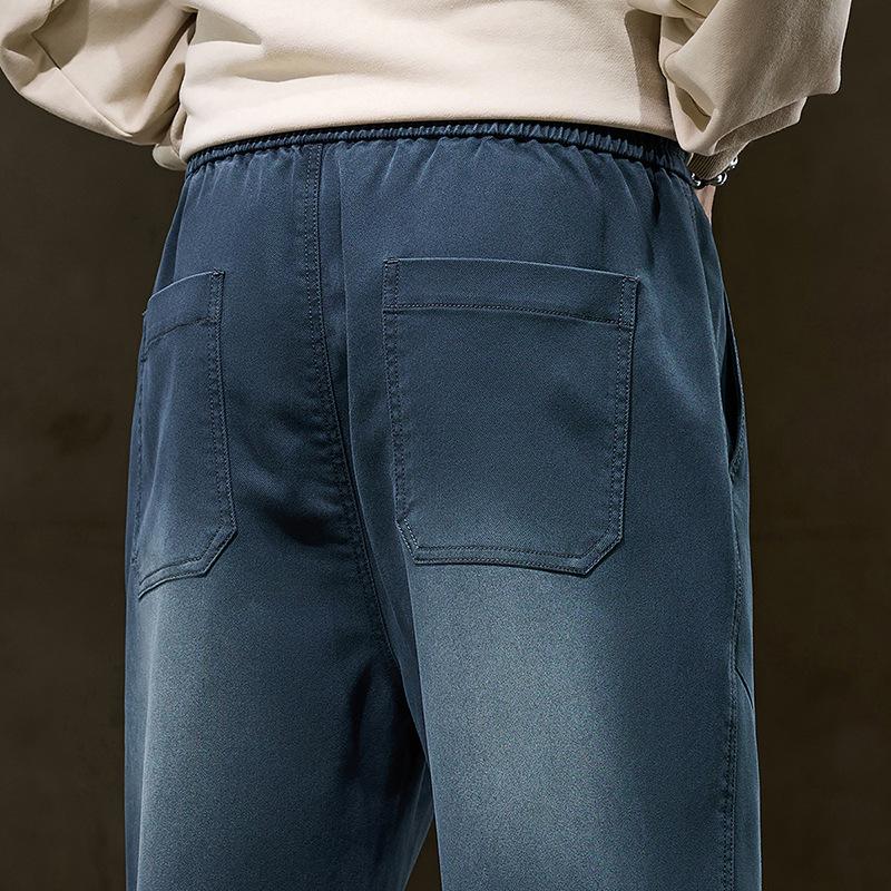 

Autumn and Winter Men s Wide-leg Pants Straight Trousers Elastic Waist Men s Casual Pants 3XL