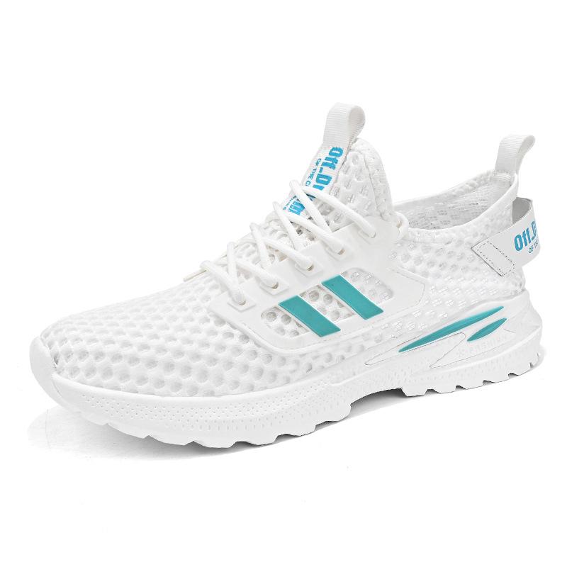 Fashion Summer Breathable Large Mesh Sports Shoes with Lace Up and Lightweight Perforated Shoes for Outdoor Fashion and Leisure