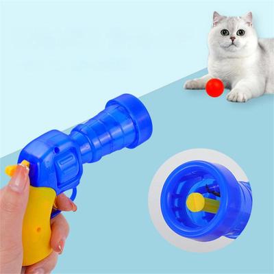 Katzenspielzeugpistole, Plüschball, Plüschball, Schießpistole, interaktives Training, selbstentspannendes Katzenspielzeug, elastischer Plüschball, Haustierspielzeug