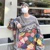3D tištěný pánský svetr s kulatým výstřihem volný oversized vintage pulovr pletený top