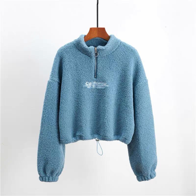 Thickened Lambskin Autumn and Winter Fashion 2024 Women's Sweatshirt Plus Velvet Loose Top
