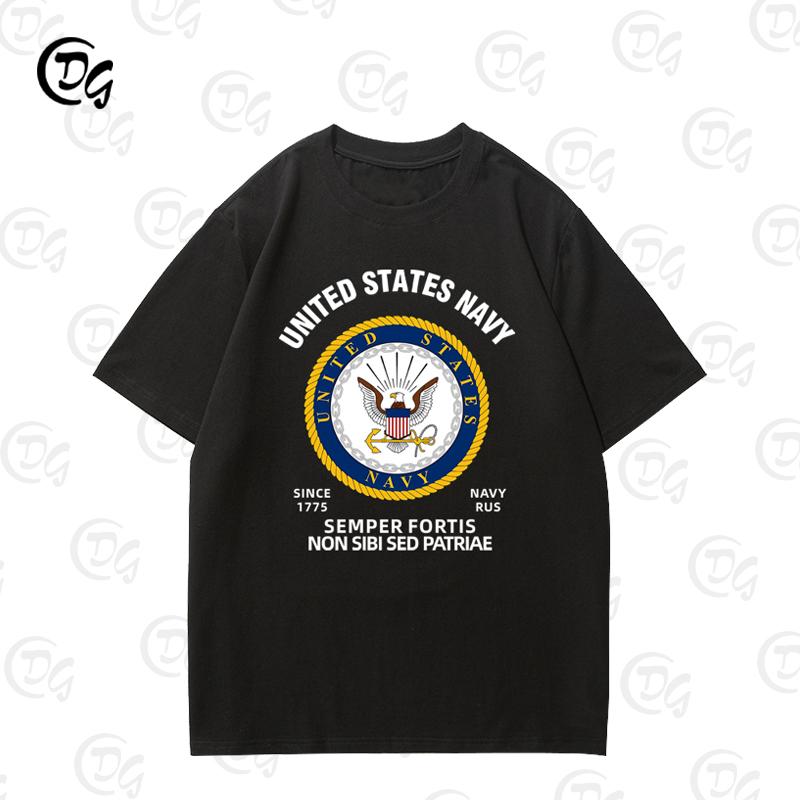 2025 Vereinigte Staaten von Amerika Marine Luftwaffe Armee Kurzarm-T-Shirt Kleidung Sommer Freizeit Reine Baumwolle Alles Harajuku