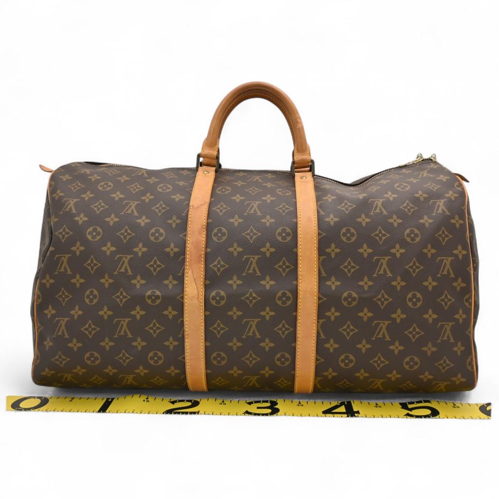 Auth LOUIS VUITTON Monogram Keepall 55 Boston Bag lv4141cc
